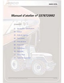 AGCO-3378720M2-WM-FR Manual de serviço de oficina em PDF para tratores AGCO DT180A, DT200A, DT220A e DT240A (FR)