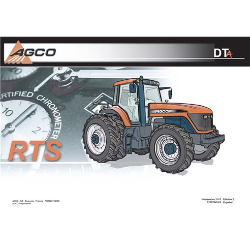 AGCO-3378756M2-RTS-ES Calendrier des réparations des tracteurs AGCO DT180A, DT200A, DT220A et DT240A (format PDF, ES)