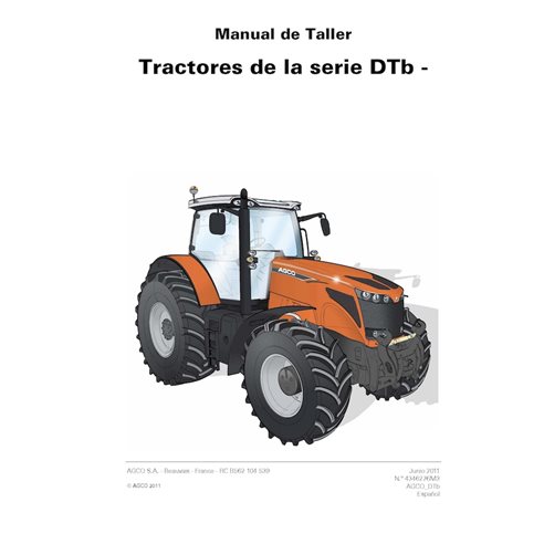 AGCO-4346276M3-WM-ES Manual de serviço de oficina em PDF para tratores AGCO DT205B, DT225B, DT250B, DT275B e DT300B (ES)