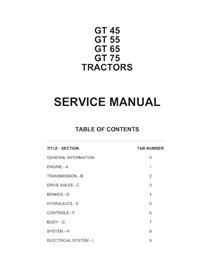 AGCO-79021715-WM-EN Manuel d'atelier PDF pour tracteurs AGCO GT45, GT55, GT65 et GT75