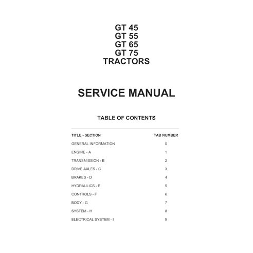 AGCO-79021715-WM-EN AGCO GT45, GT55, GT65, GT75 tractor pdf workshop service manual
