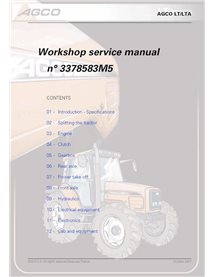 AGCO-3378583M5-WM-EN Manuel d'atelier PDF pour tracteurs AGCO LT75, LT90, LT75A, LT85A, LT90A et LT95A