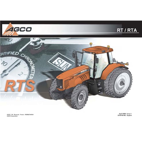 AGCO-3378749M2-RTS-EN Calendrier des réparations des tracteurs AGCO RT100, RT120, RT135, RT150, RT100A, RT110A, RT120A, RT140...