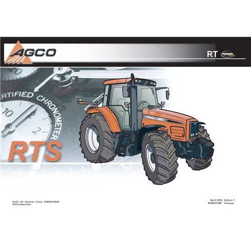 AGCO-3378751M1-RTS-FR AGCO RT100, RT120, RT135, RT150 PowerMaXX CVT tractor pdf repair time schedule FR
