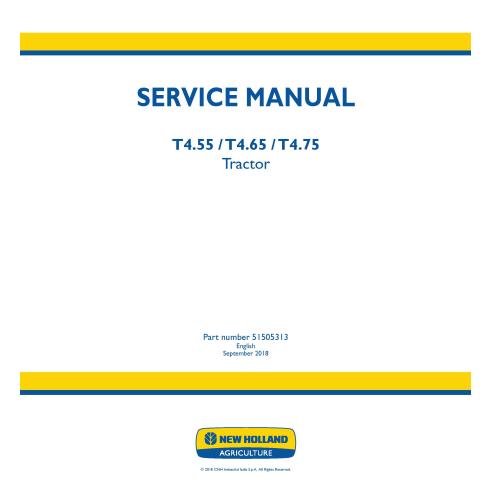 Manual de serviço do trator New Holland T4.55 / T4.65 / T4.75 - New Holland Agricultura manuais - NH-51505313