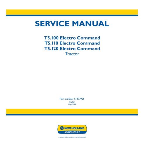 Manual de serviço do trator New Holland T5.100 / T5.110 / T5.120 Electro Command - New Holland Agricultura manuais - NH-51487926