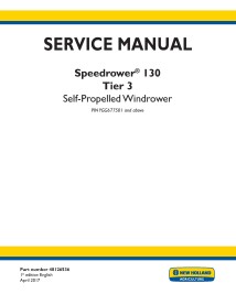 Manuel d'entretien de l'andaineuse automotrice New Holland Speedrower 130 - Nouvelle-Hollande Agriculture manuels - NH-48126536