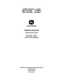 PC11113 Catalogue de pièces détachées pour chargeuse-pelleteuse John Deere 310SK PIN 1T0310SK_ _C_D_219607- (PC11113) (PC11113)