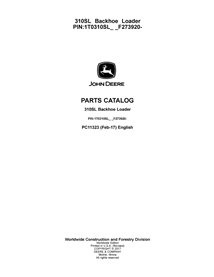PC11323 John Deere 310SK PIN 1T0310SL_ _F273920- backhoe loader parts catalog (PC11323) (PC11323)