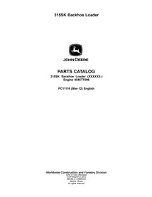 John Deere 315SK backhoe loader pdf parts catalog  (PC11116)