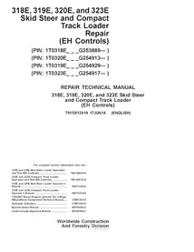 TM13013X19 Manual técnico de reparo em PDF para carregadeiras de direção deslizante John Deere 318E, 319E, 320E e 323E (Contr...