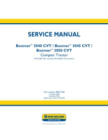 Manual de servicio del tractor compacto New Holland Boomer 3040/3045/3050 CVT - Agricultura de Nueva Holanda manuales - NH-48...