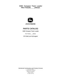 PC11242 Catálogo de peças em PDF para carregadeira de esteiras compacta John Deere 323E PIN 249322 (PC11242)