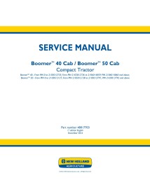 New Holland Boomer 40 / 50 Cab compact tractor service manual - New Holland Agriculture manuals - NH-48017703