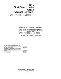 TM13091X19 Manual técnico de reparo em PDF da minicarregadeira John Deere 326E (Controles Manuais) PIN J247388 (TM13091X19)