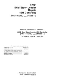 TM13044X19 Manual técnico de reparación de minicargadoras John Deere 326E (controles EH), PIN J247388 (TM13044X19)