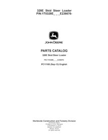 PC11185 John Deere 328E PIN E236676- skid steer loader pdf parts catalog (PC11185)