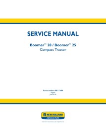 Manual de servicio del tractor compacto New Holland Boomer 20/25 - Agricultura de Nueva Holanda manuales - NH-48017684