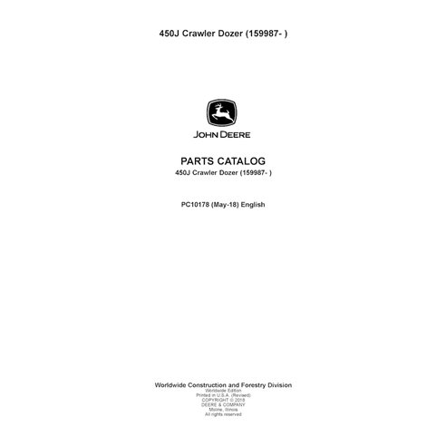 PC10178 John Deere 450J SN 159987- articulated truck pdf parts catalog (PC10178)