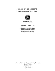 PC2312 John Deere 540E, 640E, 740E, 548E, 648E, 748E skidder pdf parts catalog (PC2312)