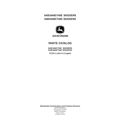 PC2312 John Deere 540E, 640E, 740E, 548E, 648E, 748E skidder parts catalog (PC2312) (PC2312)