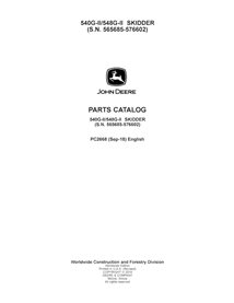 PC2668 Catálogo de peças em PDF para skidder John Deere 540G-II e 548G-II (PC2668)