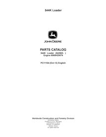 PC11104 Catálogo de piezas en PDF de la cargadora de ruedas John Deere 544K PIN D642665 (PC11104)
