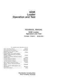 TM10690 Manual técnico de funcionamiento y pruebas de la cargadora de ruedas John Deere 624K (TM10690)