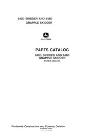 PC1978 John Deere 640D, 648D skidder pdf parts catalog (PC1978)