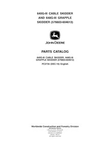 PC2735 John Deere 640G-III, 648G-III SN 576603-604613 skidder parts catalog (PC2735) (PC2735)