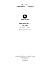PC11341 Catalogue de pièces détachées pour débusqueuse John Deere 648L PIN C666893 (format PDF) (PC11341)
