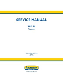 Manuel d'entretien du tracteur New Holland TD3.50 - Nouvelle-Hollande Agriculture manuels - NH-48012910