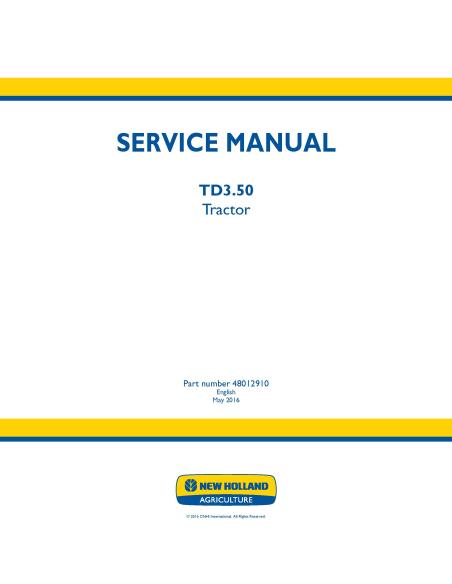 New Holland TD3.50 tractor service manual - New Holland Agriculture manuals - NH-48012910