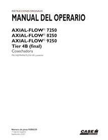 CASE-92056235-OM-ES Manual del operador de la cosechadora Case Axial Flow 7250, 8250, 9250 PIN HAJF9N4NLPG256100 (PDF) (92056...