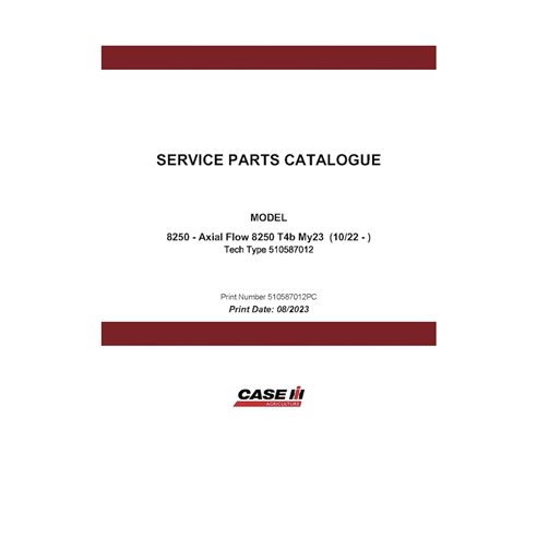 CASE-510587012-PC-EN Catálogo de piezas en PDF de la cosechadora Case Axial Flow 8250 MY23 (510587012PC)