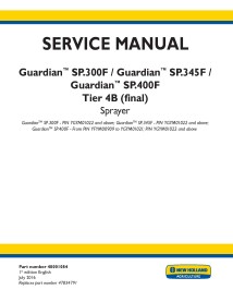 New Holland Guardian SP.300F / SP.345F / SP.400F sprayer service manual - New Holland Agriculture manuals - NH-48001084