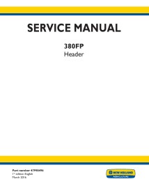 Manual de servicio del cabezal New Holland 380FP - Agricultura de Nueva Holanda manuales - NH-47998496