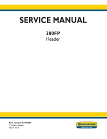 New Holland 380FP header service manual - New Holland Agriculture manuals - NH-47998496