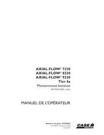 CASE-47529562-OM-FR Case Axial Flow 7230, 8230, 9230 Tier 4a PIN YDG222001- combine pdf operator's manual FR (47529562)