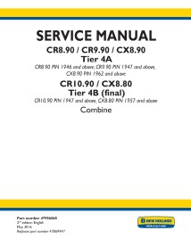 New Holland CR8.90, CR9.90, CX8.90, CR10.90, CX8.80 Tier 4A-B combine pdf service manual  - New Holland Agriculture manuals -...