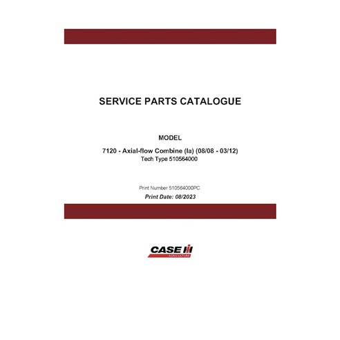 CASE-510564000-PC-EN Catalogue de pièces détachées pour la table de mixage Case Axial Flow 7120 (format PDF) (510564000PC)