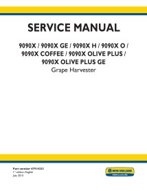 Manuel d'entretien New Holland 9090X / 9090X GE / 9090X H / 9090X O / 9090X COFFEE / 9090X OLIVE PLUS / machine à vendanger -...