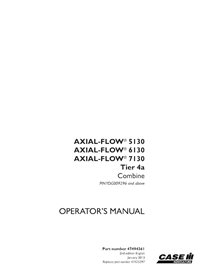 CASE-47494361 Case Axial Flow 5130, 6130, 7130 PIN YDG009296 - manual do operador em PDF (47494361)