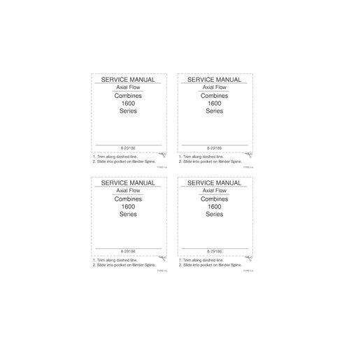 CASE-8-29186-SM-EN Manuel d'entretien PDF combiné Case 1600, 1620, 1640, 1660, 1680, 1688 (8-29186)