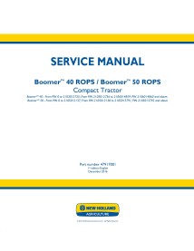 Manual de serviço do trator compacto New Holland Boomer 40/50 ROPS - New Holland Agricultura manuais - NH-47917001