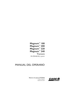 CASE-47754942-OM-ES Case Magnum 180, 200, 220, 240 PIN ZERH08100- tractor pdf operator's manual ES (47754942)