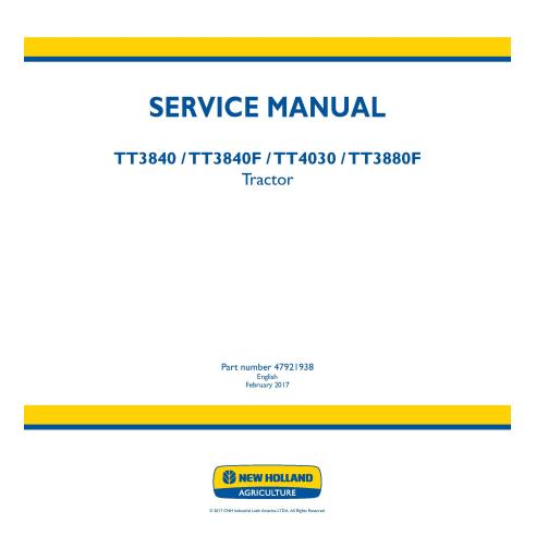 Manual de serviço do trator New Holland TT3840 / TT3840F / TT4030 / 3880F - New Holland Agriculture manuais