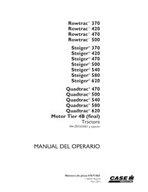 CASE-47671463-OM-ES Manual do operador do trator Case Rowtrac 370-500, Steiger 370-620, Quadtrac 470-620 PIN ZEF303001 - PDF ...