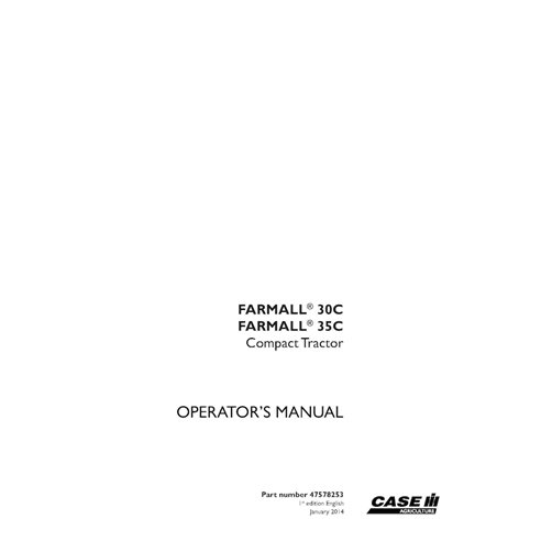 CASE-47578253-OM-EN Manual del operador del tractor compacto Case Farmall 30C, 35C (PDF) (47578253)