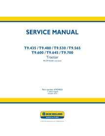 Manual de servicio del tractor New Holland T9.435 / T9.480 / T9.530 / T9.565 T9.600 / T9.645 / T9.700 - Agricultura de Nueva ...